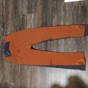 Angels super soft high waisted leggings, size S/M, orange and gray pair